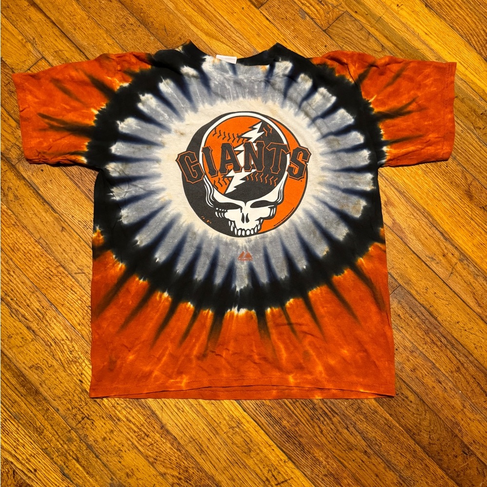 Tie Dye Greatful Dead San Francisco Giants T-Shirt Medium 2011 Majestic Tag